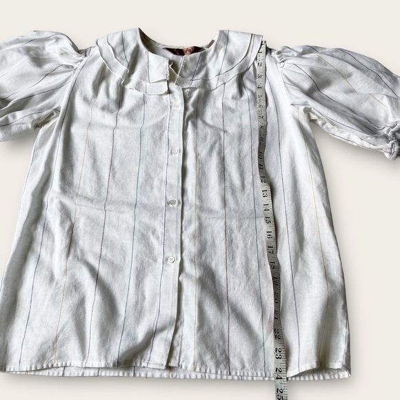 Vtg Henry Grethel 80s White Linen Cotton Skirt Set Prairie Coastal Cottagecore - Picture 14 of 16